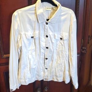 Chico's white lightweight cotton jacket